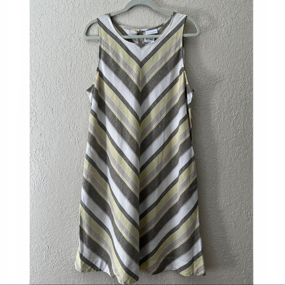 Liz Claiborne women’s Linen blend sleeveless shift dress with pockets, small